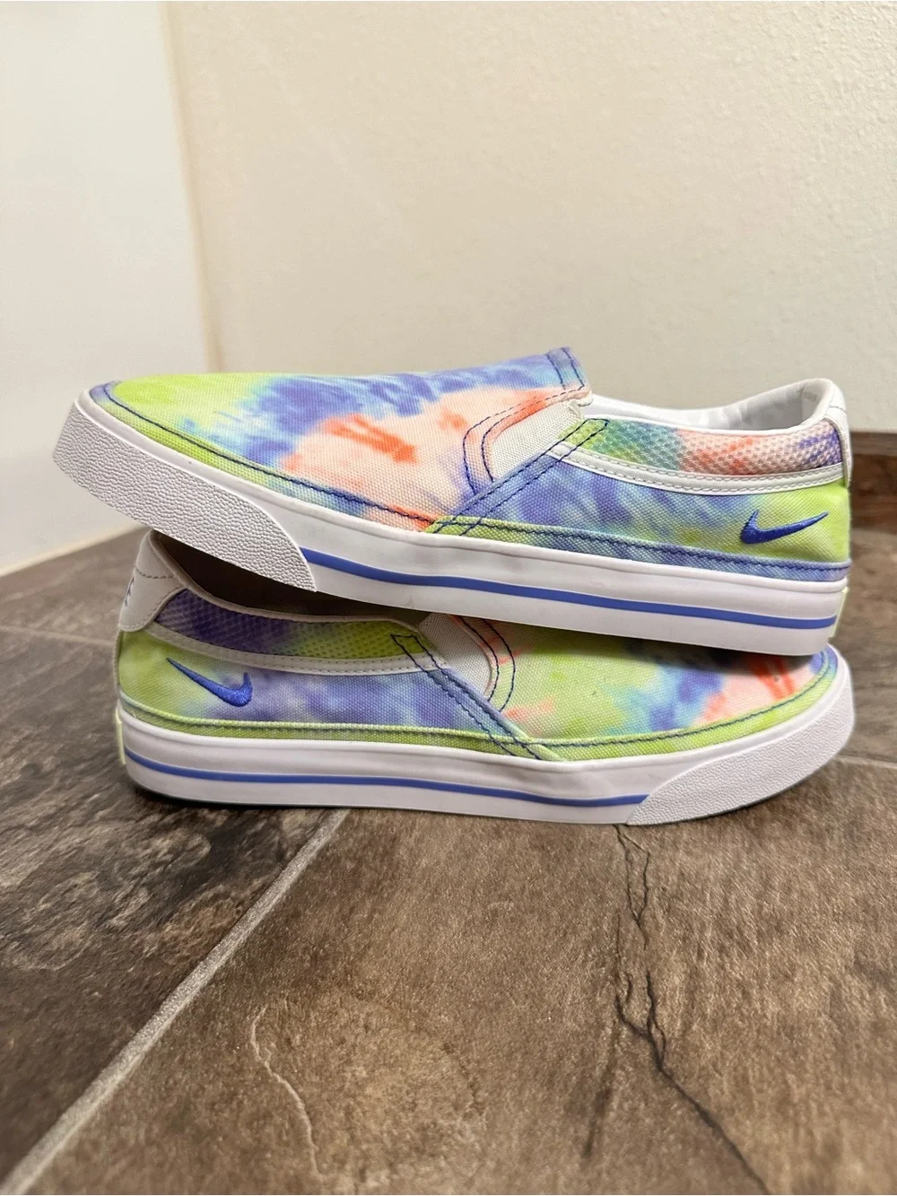 Nike Women's Court Legacy Slip-On Sneakers Tie-Dye Print
